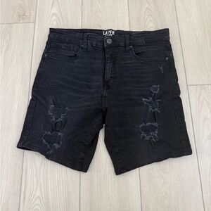 Distressed Denim Shorts